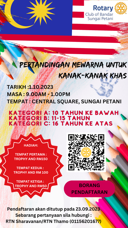 Poster Pertandingan Mewarna Kami Anak Malaysia